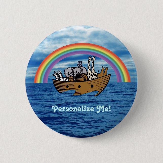 Noah's Ark & Rainbow Button (Front)