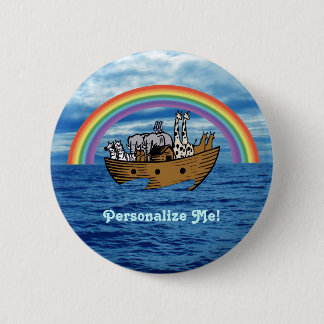 Noah's Ark & Rainbow Button