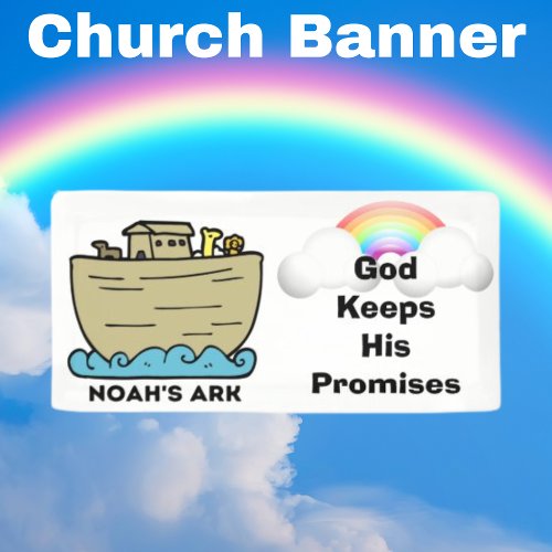 Noahs Ark Rainbow Church Banner