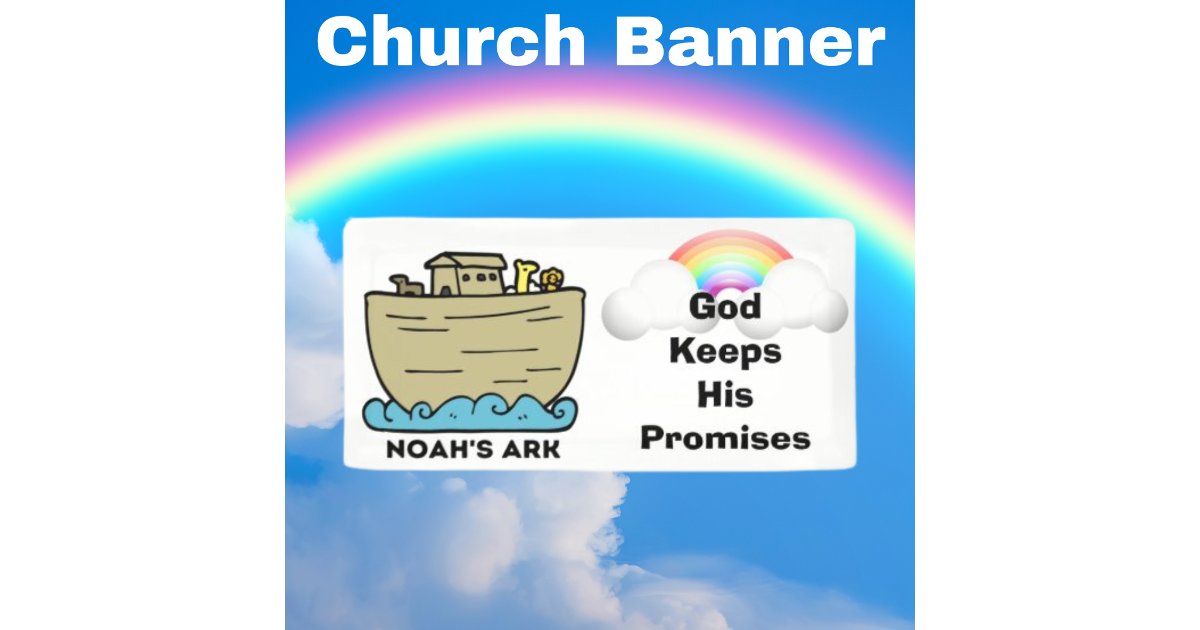 Noah's Ark Rainbow Church Banner | Zazzle