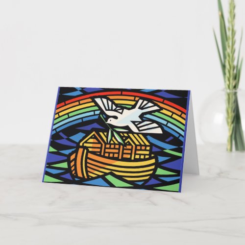 Noahs Ark Rainbow Dove Card