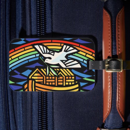 Noahs Ark Rainbow Dove  Luggage Tag