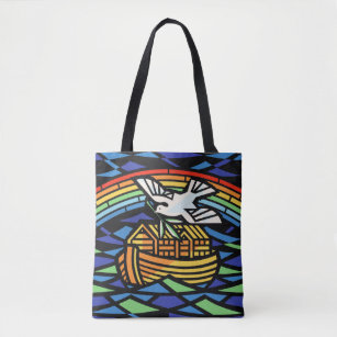 Noah's Ark, Rainbow, Dove Tote Bag