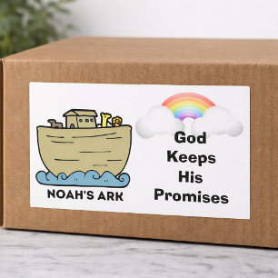 Noah's Ark Rainbow God's Promises Rectangular Sticker