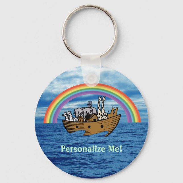 Noah's Ark & Rainbow Keychain (Front)