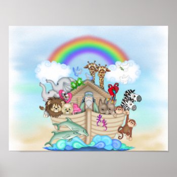 Noahs Ark Rainbow Nursery Decoration Mural by PersonalCustom at Zazzle