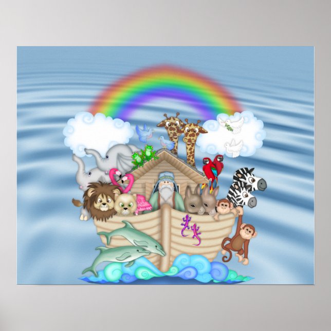 NOAHS ARK Rainbow NURSERY DECORATION Poster (Front)