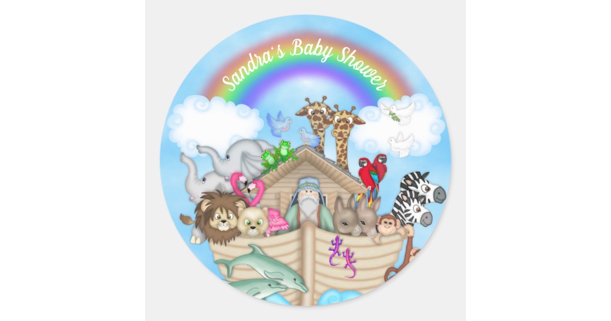 Noah's Ark Rainbow Personalized Stickers | Zazzle