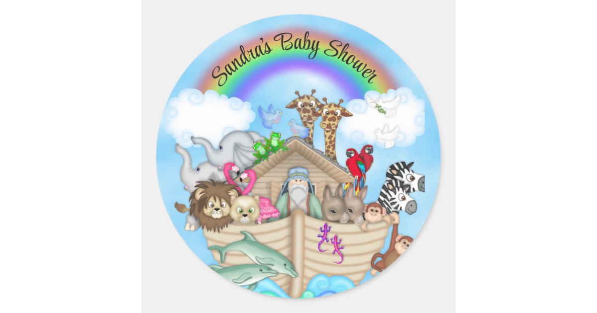 Noah's Ark Rainbow Personalized Stickers | Zazzle