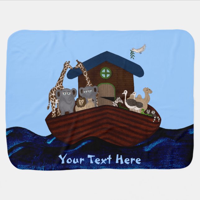 Noah's Ark Receiving Blanket (Horizontal)