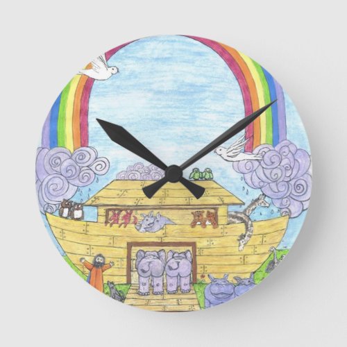 Noahs Ark Round Clock