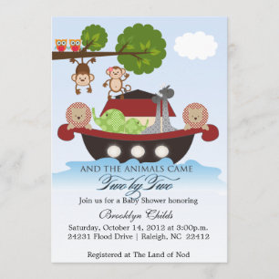 Noah's Ark Sets Sail Baby Shower Invitation