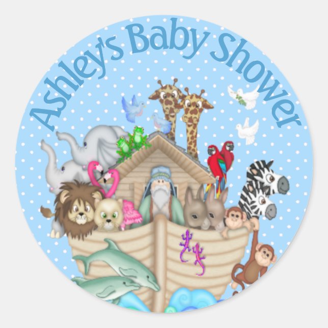 Noah's Ark Stickers for Invitations (Front)