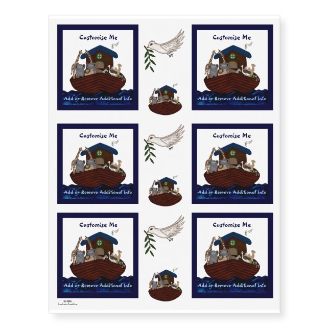 Noah's Ark Temporary Tattoos (Front)