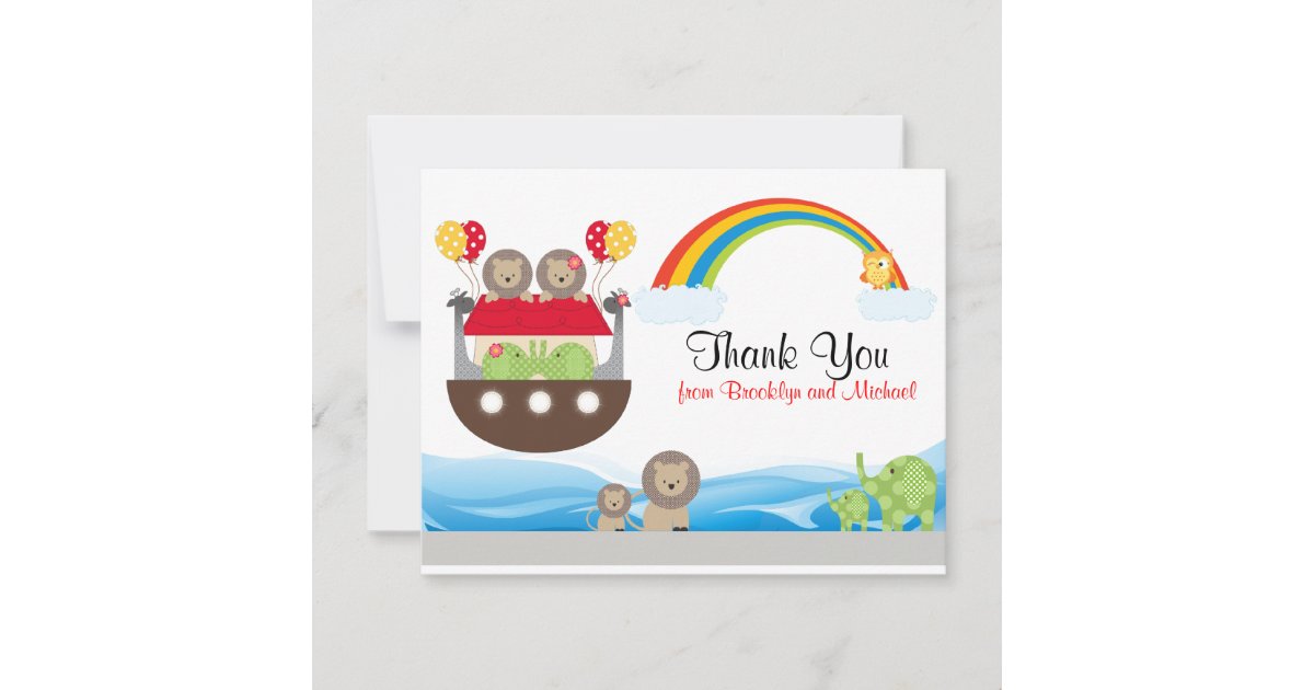 Noah's Ark Thank You Card | Zazzle