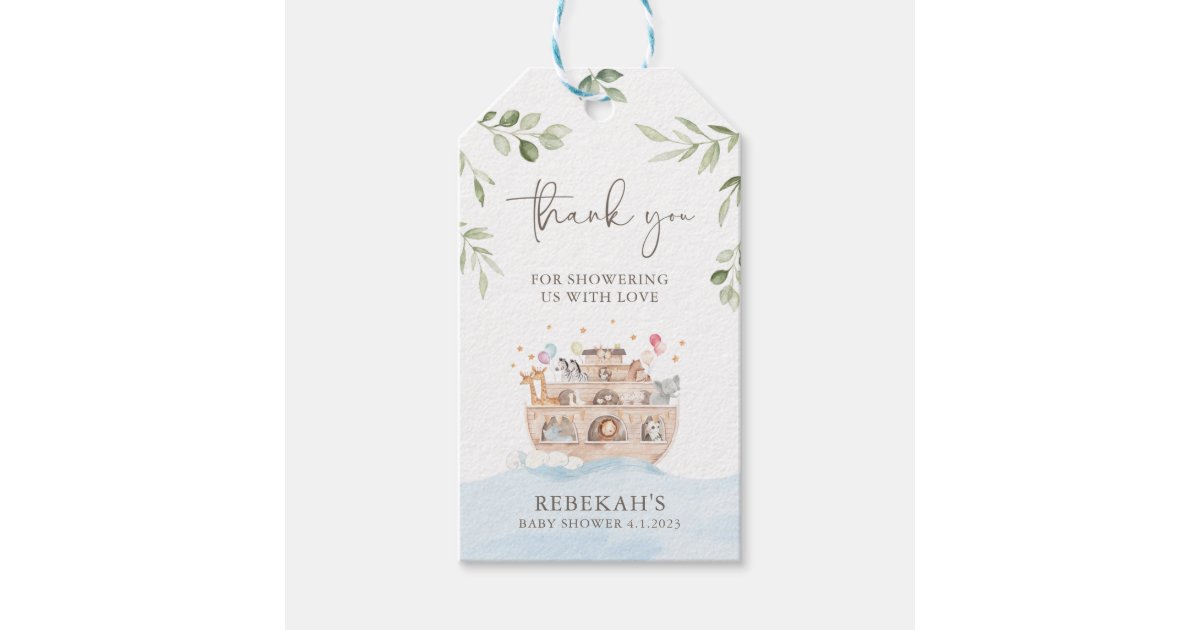 Noah's Ark Thank You Favor Tag | Zazzle