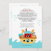 Noah's Ark Thank You Note with Poem | Baby Shower Invitation (Front/Back)