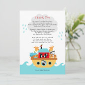 Noah's Ark Thank You Note with Poem | Baby Shower Invitation (Standing Front)