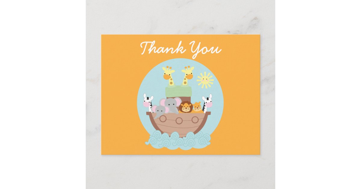 Noah's Ark Thank You Postcard | Zazzle