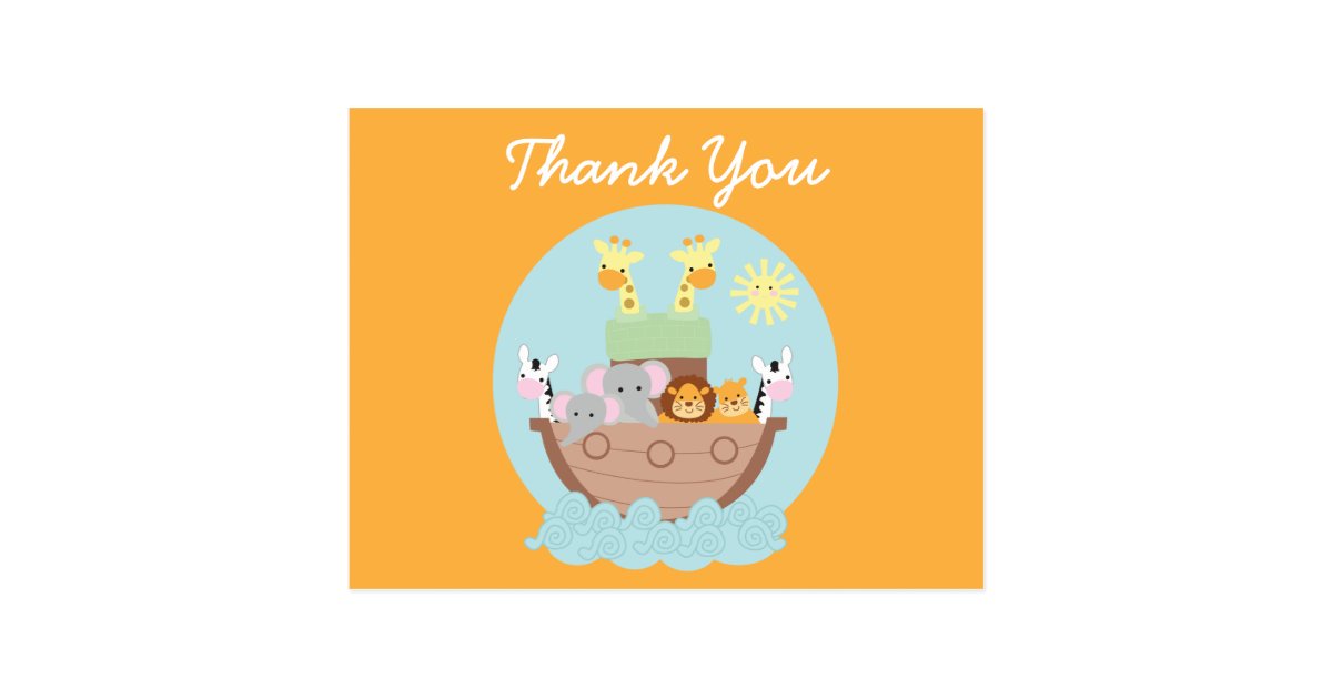 Noah's Ark Thank You Postcard | Zazzle.com