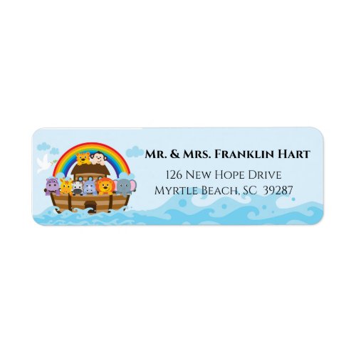 Noahs Ark Theme  Return Address Label