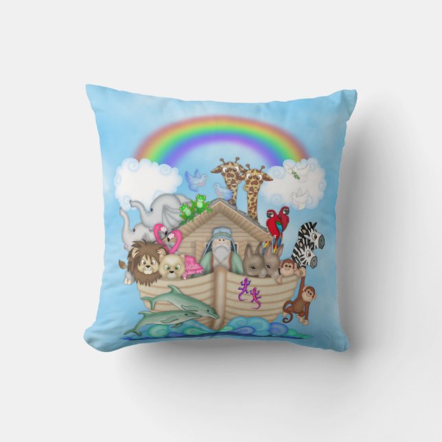 Noah's Ark Themed Pillow (Front)
