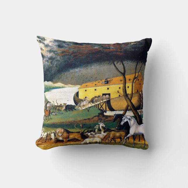 Noah's Ark Throw Pillow (Front)