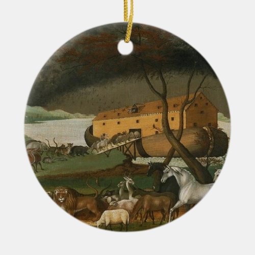 Noahs Ark vintage religious painting ornament