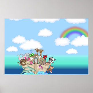 Noahs Ark Wall Mural Poster Baby Nursery Kids Room