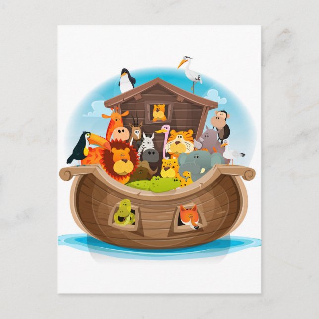 Noah's Ark With Jungle Animals Postcard (Front)