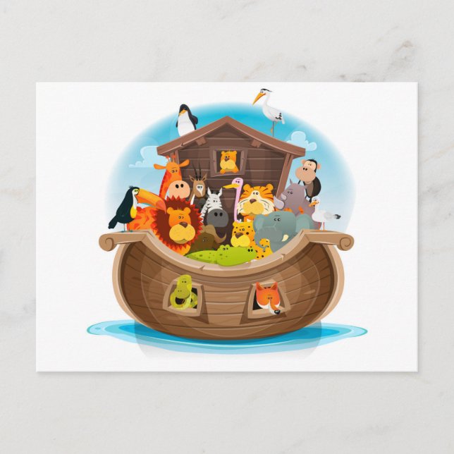 Noah's Ark With Jungle Animals Postcard (Front)