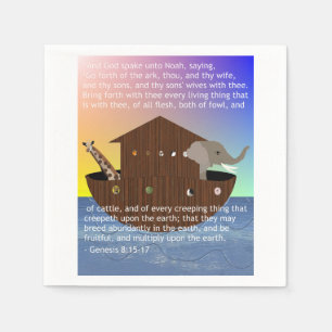 Noah's Ark with scripture from Genesis Paper Napkins