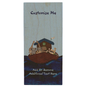 Noah's Ark Wood USB Flash Drive