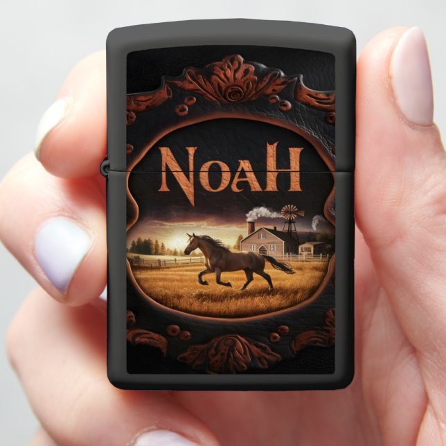 Noah's Farm Horse Zippo Lighter (In Hand)
