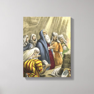 Noah's Sacrifice on Leaving the Ark, from a bible Canvas Print
