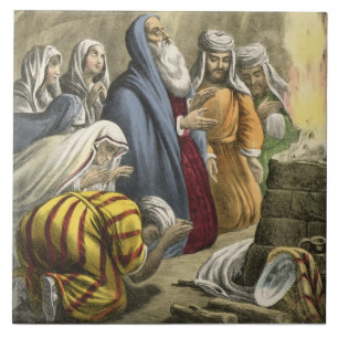 Noah's Sacrifice on Leaving the Ark, from a bible Tile