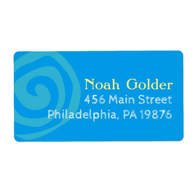NOAH'S WAVES Bar Bat Mitzvah Invitation Label (Front)
