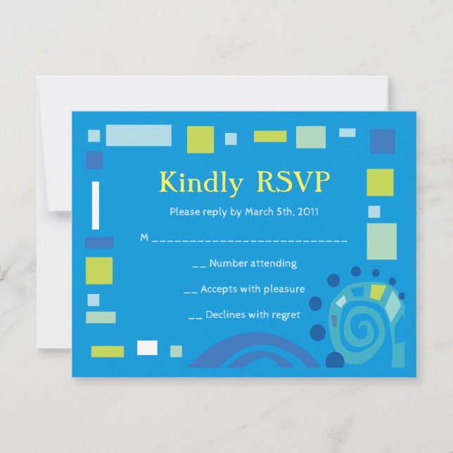 NOAH'S WAVES Bar Bat Mitzvah Invitation Reply (Front)