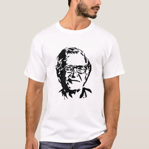 Noam Chomsky stencil white T_Shirt