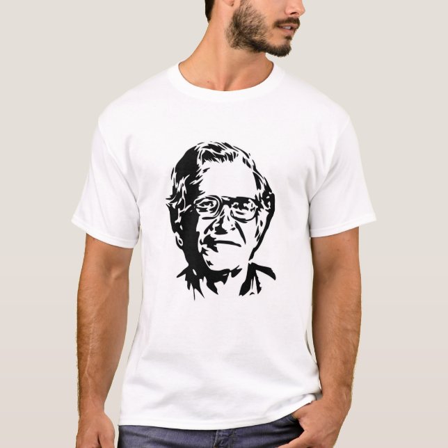 Noam Chomsky stencil white T-Shirt (Front)