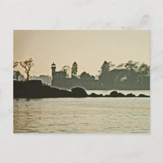 Noank Light House at Dusk Postcard