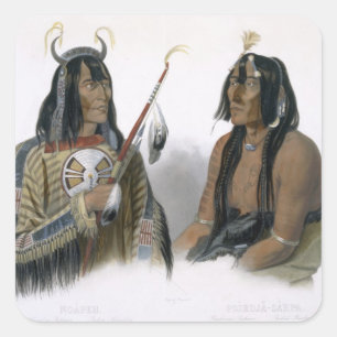 Noapeh, an Assiniboin Indian and Psihdja-Sahpa, a Square Sticker