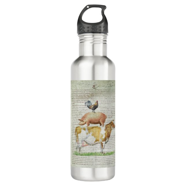 NOB11 Farm Stand B1.tif Stainless Steel Water Bottle (Front)