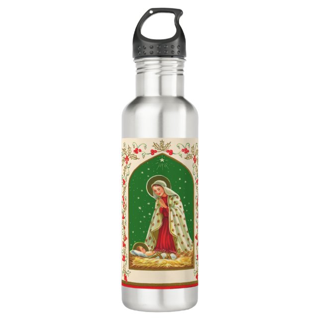 NOB165 Mary and Baby Jesus.tif Stainless Steel Water Bottle (Front)
