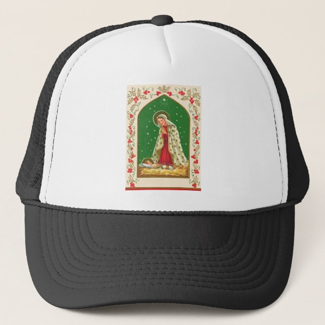 NOB165 Mary and Baby Jesus.tif Trucker Hat (Front)