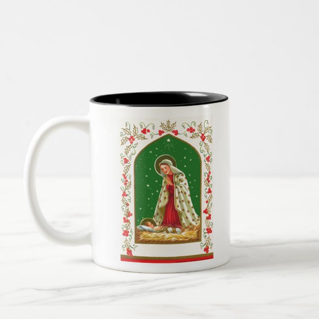 NOB165 Mary and Baby Jesus.tif Two-Tone Coffee Mug (Left)