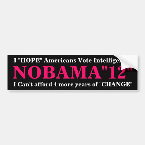 NOBama 12 Bumper Sticker