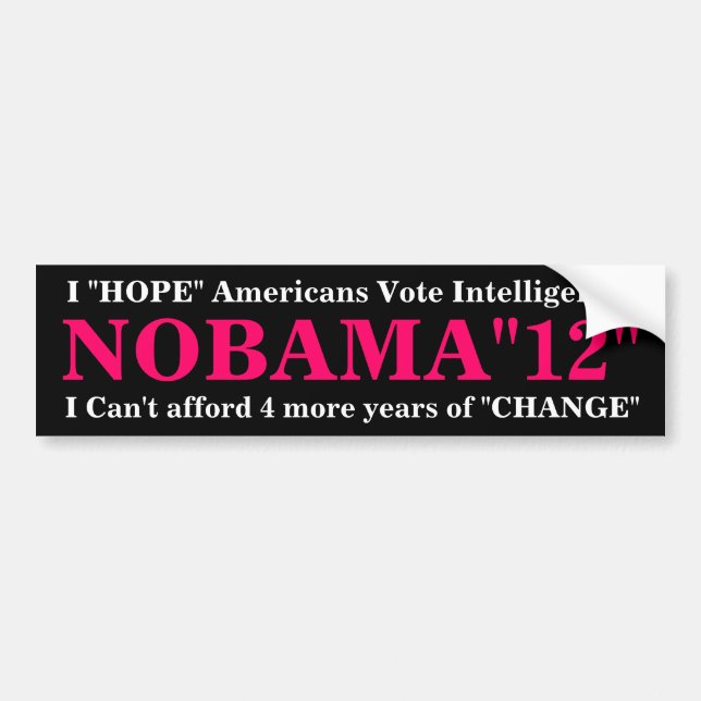 NOBama "12" Bumper Sticker (Front)