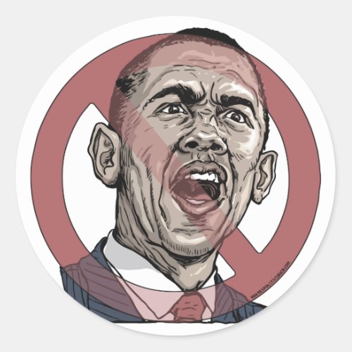 Nobama Anti Obama Circle Slash Gear Classic Round Sticker