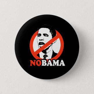 NOBAMA / ANTI-OBAMA T-SHIRT PINBACK BUTTON
